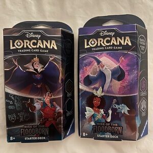 Set of two Disney Lorcana starter decks Rise of the Floodborn chapter 2 new